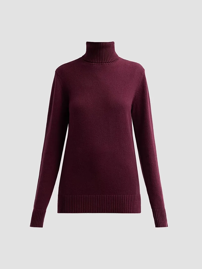 Michael Kors Collection Women's Joan Cashmere Turtleneck Sweater - Wine - Size Small