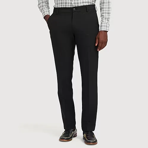 IZOD Traveler Mens Straight Fit Flat Front Pant, 40 32, Black