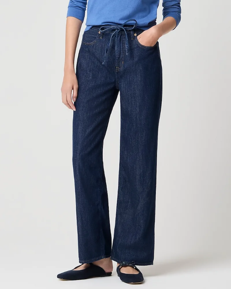 Petite light-feel drawstring jean