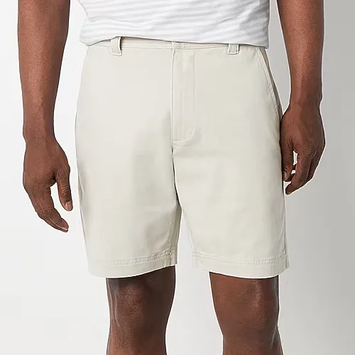 St. John's Bay Mens 9" Stretch Fabric Chino Short, 40, Beige
