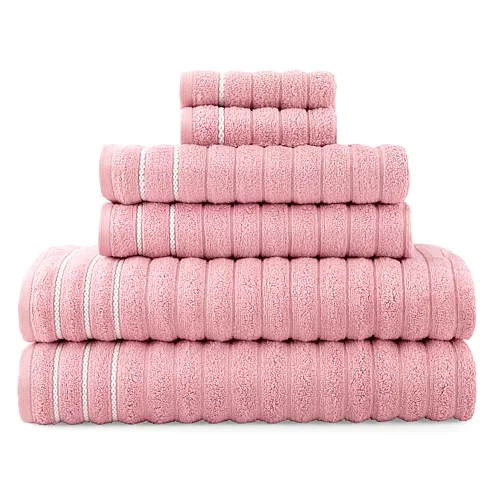 Home Expressions 6-pc. Ribbed Solid Bath Towel Set, One Size, Pink