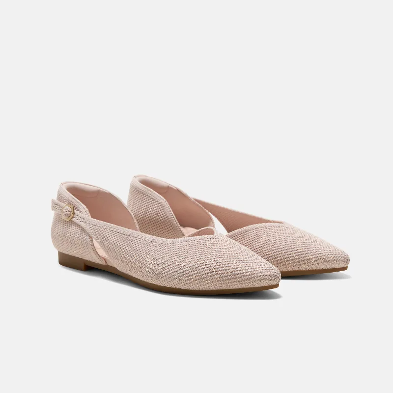 VIVAIA D'Orsay-Ballerinas mit spitzer Spitze (Malory)|ROSE GOLD BRICKWORK|US 5