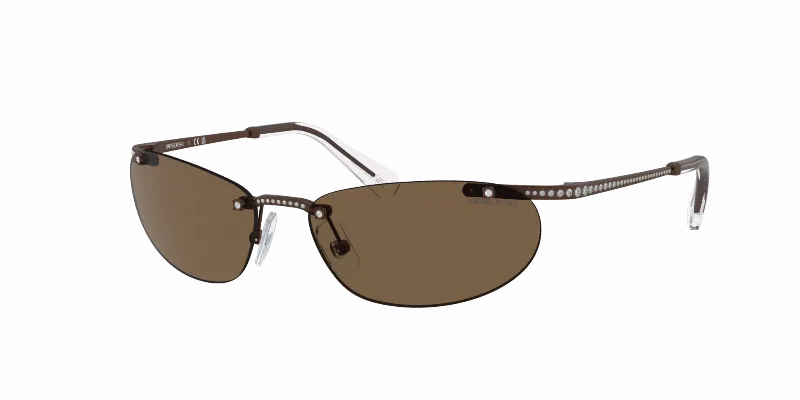 SWAROVSKI Woman Sunglasses SK7019  -  Frame color: Matte Brown, Lens color: Dark Brown