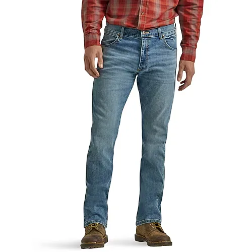 Wrangler Mens Stretch Fabric Slim Fit Bootcut Jean, 32 30, Blue