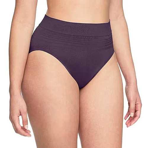 Warners No Pinching, No Problems Dig-Free Comfort Waist Smooth and Seamless Hi-Cut RT5501P, Large, Purple
