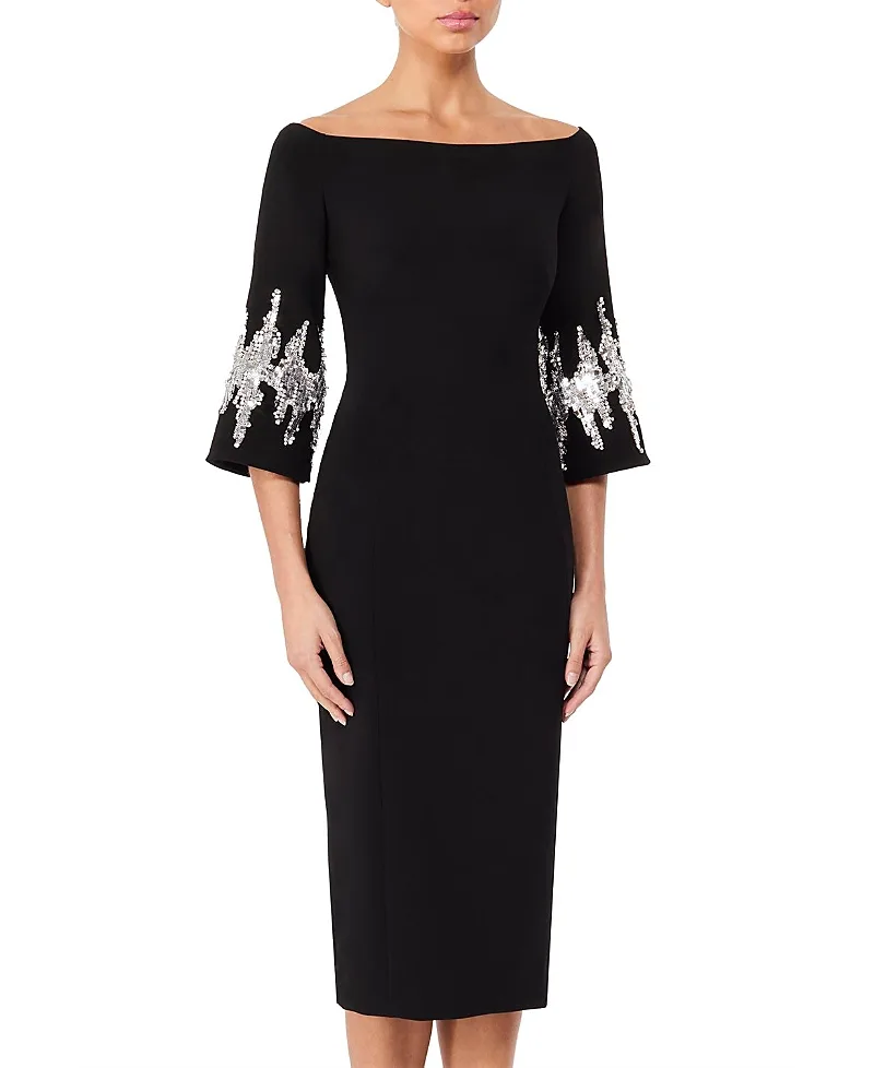 Jenny Packham Aster Sequin-Embellished Midi Dress