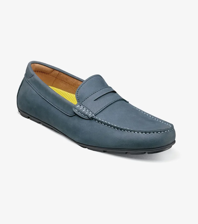 Florsheim Shoes Motor Smooth Moc Toe Penny Driver Legion Blue Size 10
