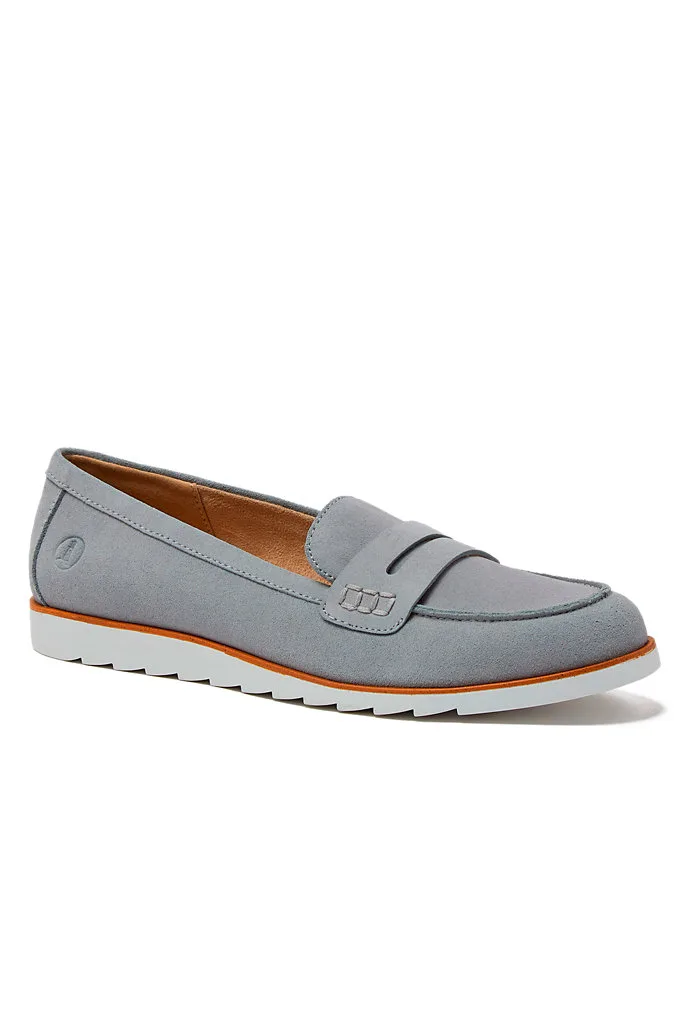 Women's Comfort Lug Sole Suede Loafers - Lands' End - Gray - 7H