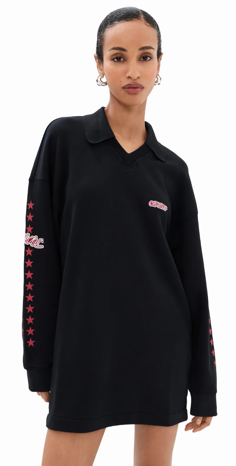 Off-White Off White Star Polo Sweatdress Black High Risk Red L