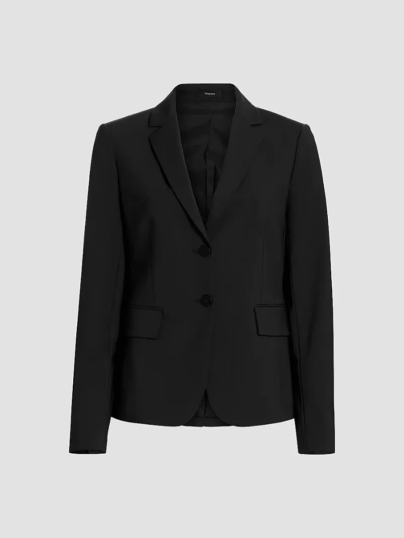 Theory Women's Carissa Wool Blazer - Black - Size 4
