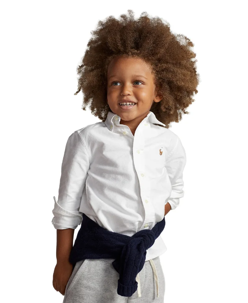 Polo Ralph Lauren Toddler and Little Boys Cotton Oxford Shirt - White