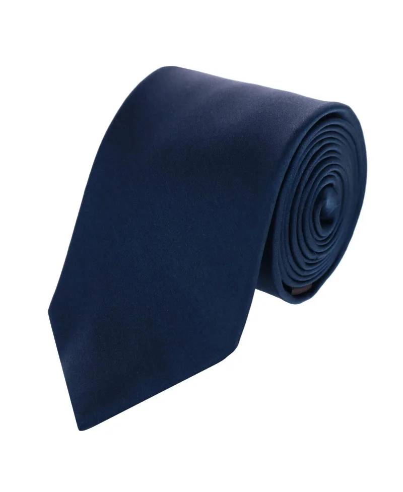 Trafalgar Men's Sutton Solid Color Silk Necktie - Navy