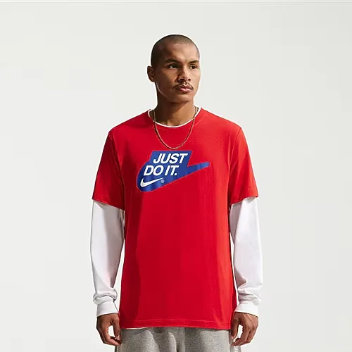 Nike Mens Crew Neck Short Sleeve Classic Fit Graphic T-Shirt, X-large, Red