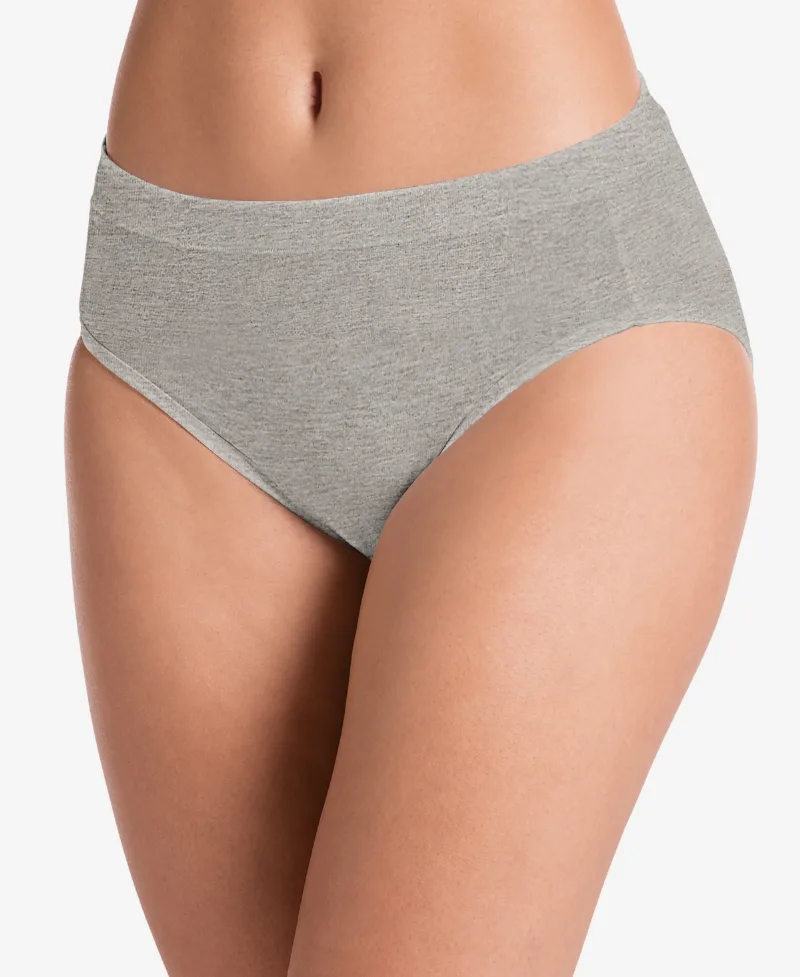 Jockey Cotton Stretch Hi Cut 1555, Created for Macy's - Grey Heather