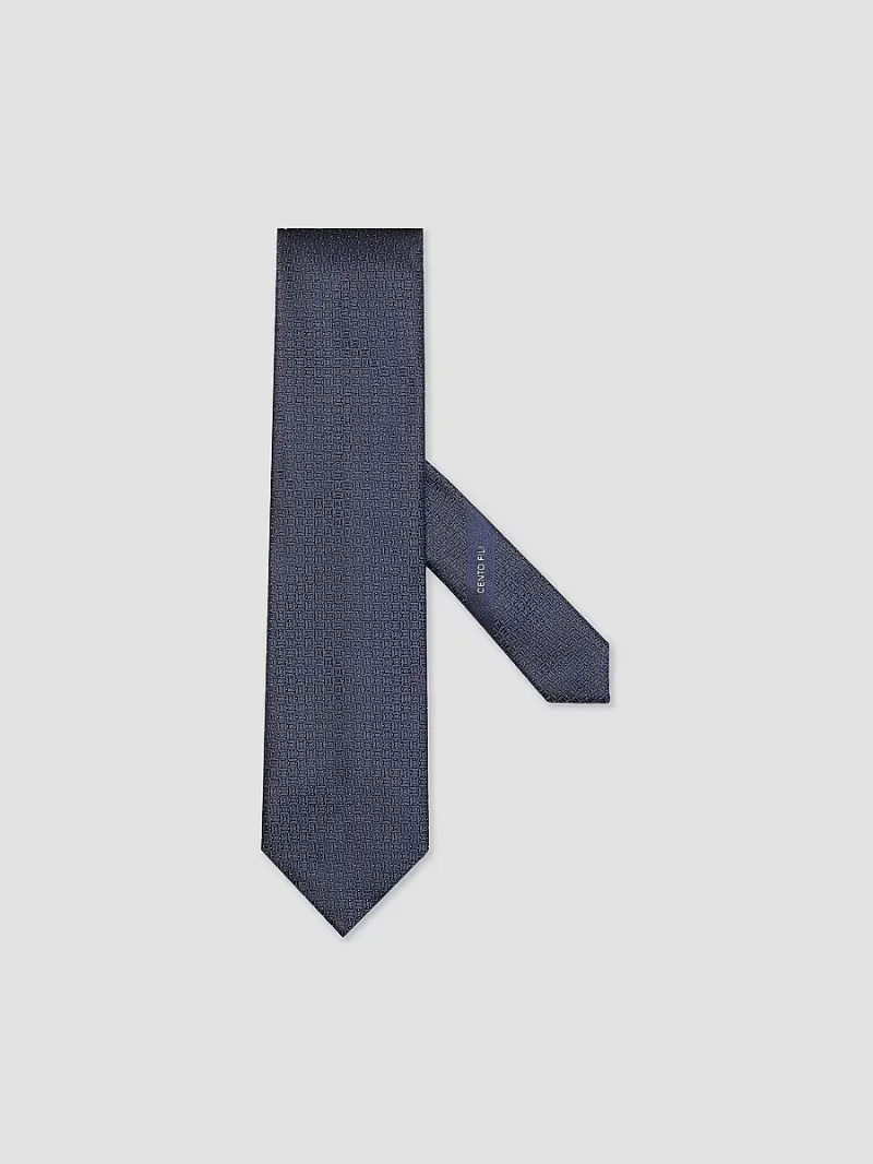 ZEGNA Men's Cento Fili Silk Tie - Dark Blue - Size 0