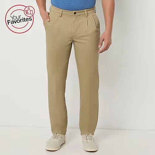 St. John's Bay Universal Wrinkle Free Easy Care Mens Classic Fit Pleated Pant, 36 34, Brown