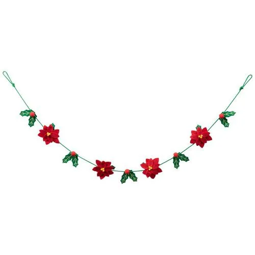 Holly & Poinsettia Garland