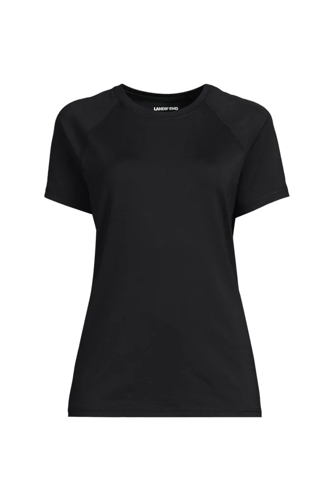 Women's Short Sleeve Active Tee - Lands' End - Black - L