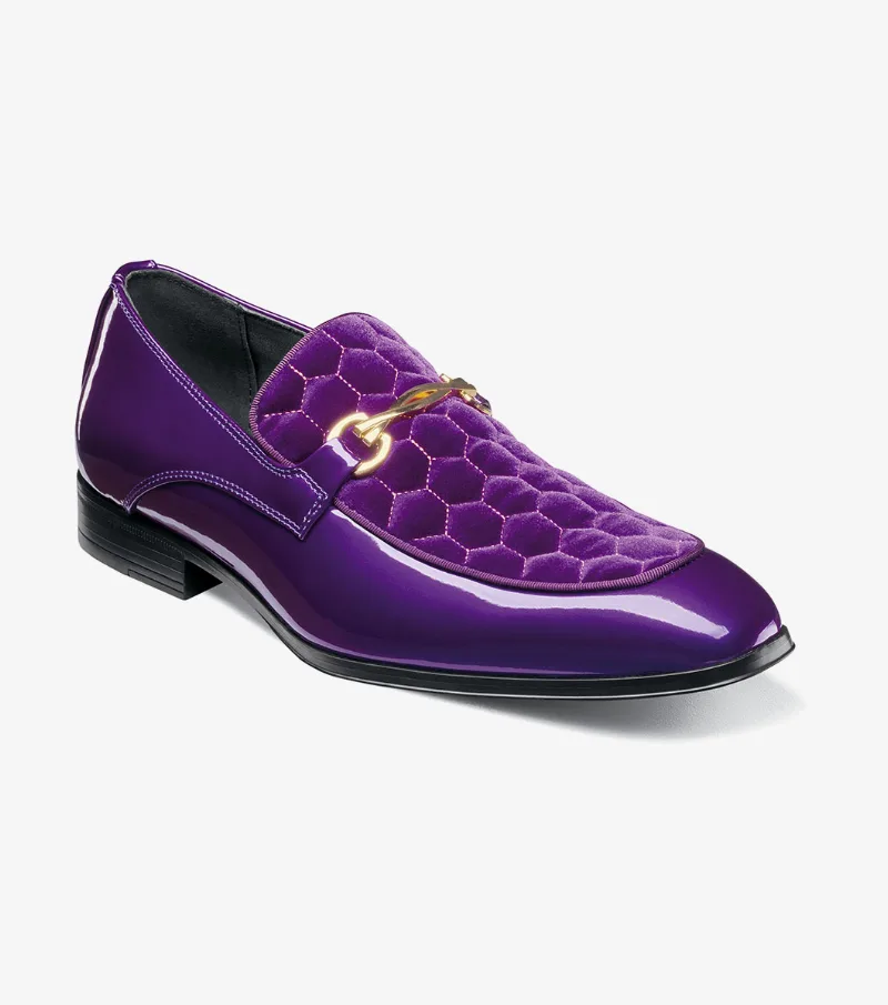 Stacy Adams Shoes Sprague Moc Toe Bit Slip On Purple Size 8