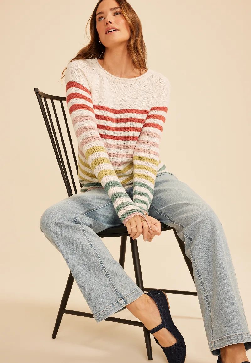 Maurices Women's Multi Color Stripe Sweater