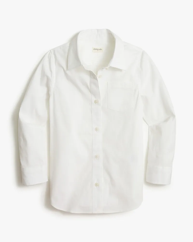 Girls' cotton-blend button-up shirt