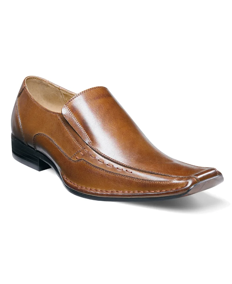 Stacy Adams Men's Templin Leather Bike Toe Loafers - Cognac