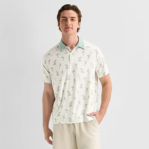 Xersion Athletic Mens Short Sleeve Polo Shirt, Medium, White