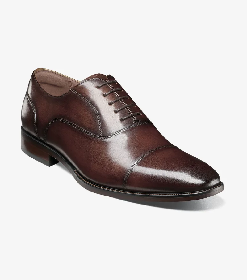Florsheim Shoes Sorrento Lux Cap Toe Balmoral Oxford Brown Size 10.5