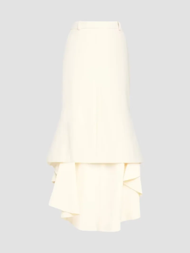 Michael Kors Collection Women's Wool High-Low Trouser Skirt - Ivory - Size 2