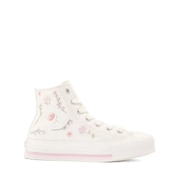 Converse Chuck Taylor All Star Lift Boho Floral High-Top Sneaker - Big Kid - Vintage White / Summit Pink