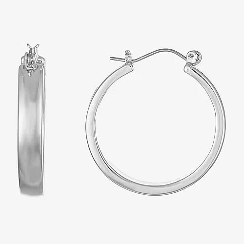 Liz Claiborne Hoop Earrings, One Size, Gray