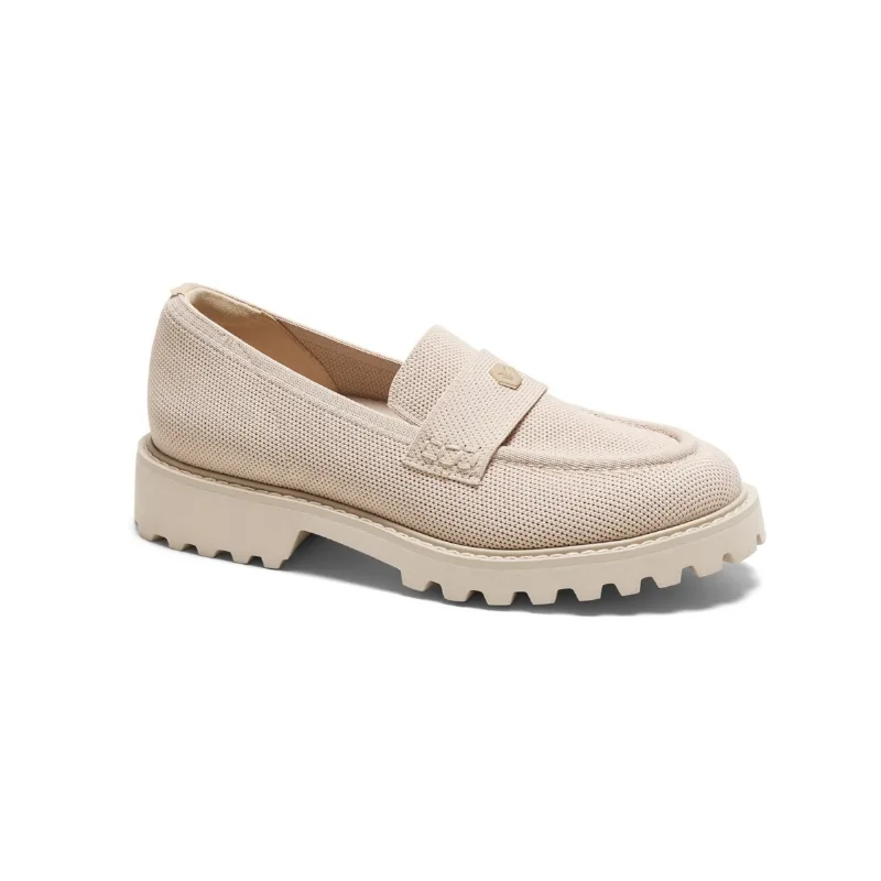 Vivaia Women's Francesca Round-Toe Platform Chunky Heel Loafers - Almond