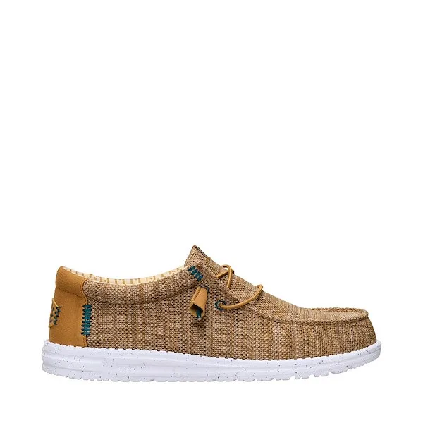 Mens HEYDUDE Wally Stretch Sox Casual Shoe - Bone Brown
