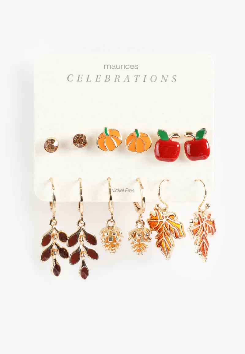 Maurices Women's Fall Mixed Earring Set