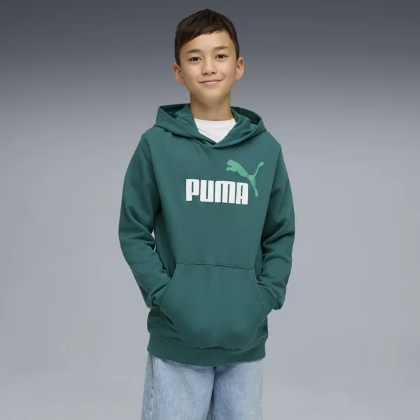 Sudadera PUMA Essentials 2 Colour No. 1 Logo Juvenil en Talle 7-8Y Emerald Ice