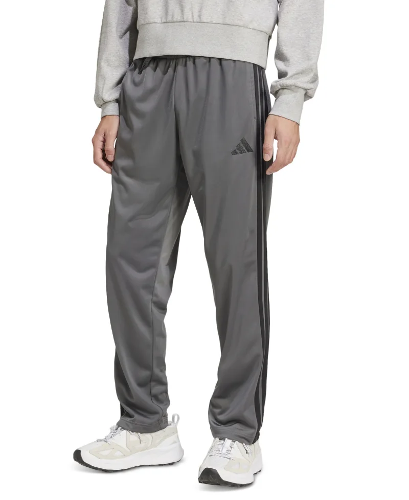 adidas Men's 3-Stripes Regular-Fit Tricot Track Pants - Gray six