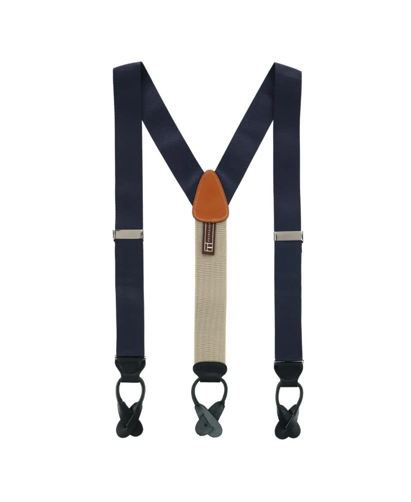 Trafalgar Men's Hudson Nylon Button End Suspenders - Navy