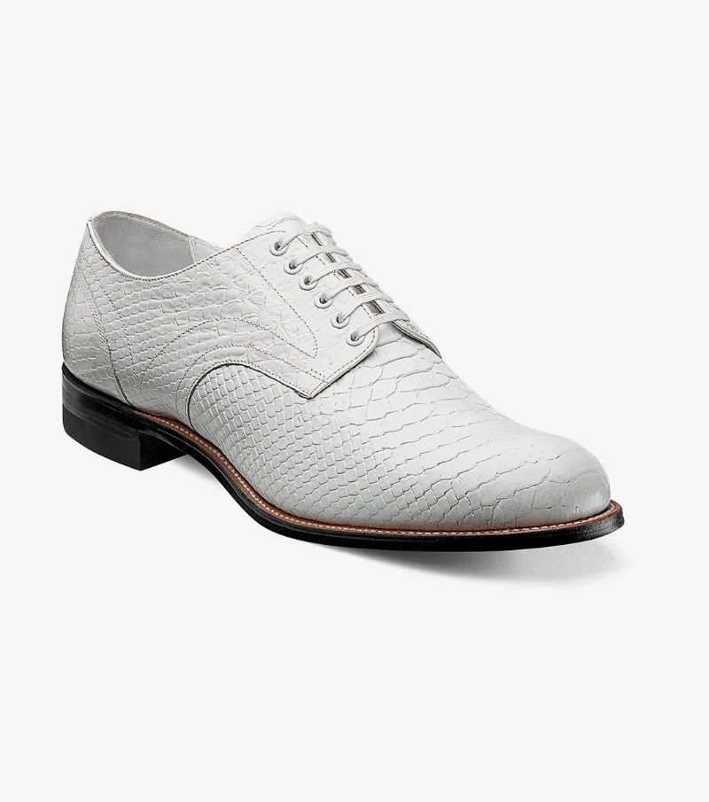 Stacy Adams Shoes Madison Anaconda Plain Toe Oxford White Size 10