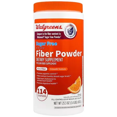 Walgreens Sugar Free Fiber Powder Orange - 23.3 oz