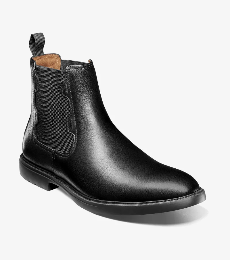 Stacy Adams Shoes Townsend Plain Toe Chelsea Boot Black Tumbled Size 10