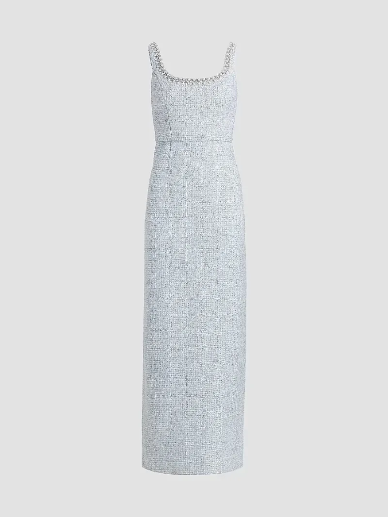 SACHIN BABI Women's Lana Embellished Tweed Gown - Ice Blue - Size 8