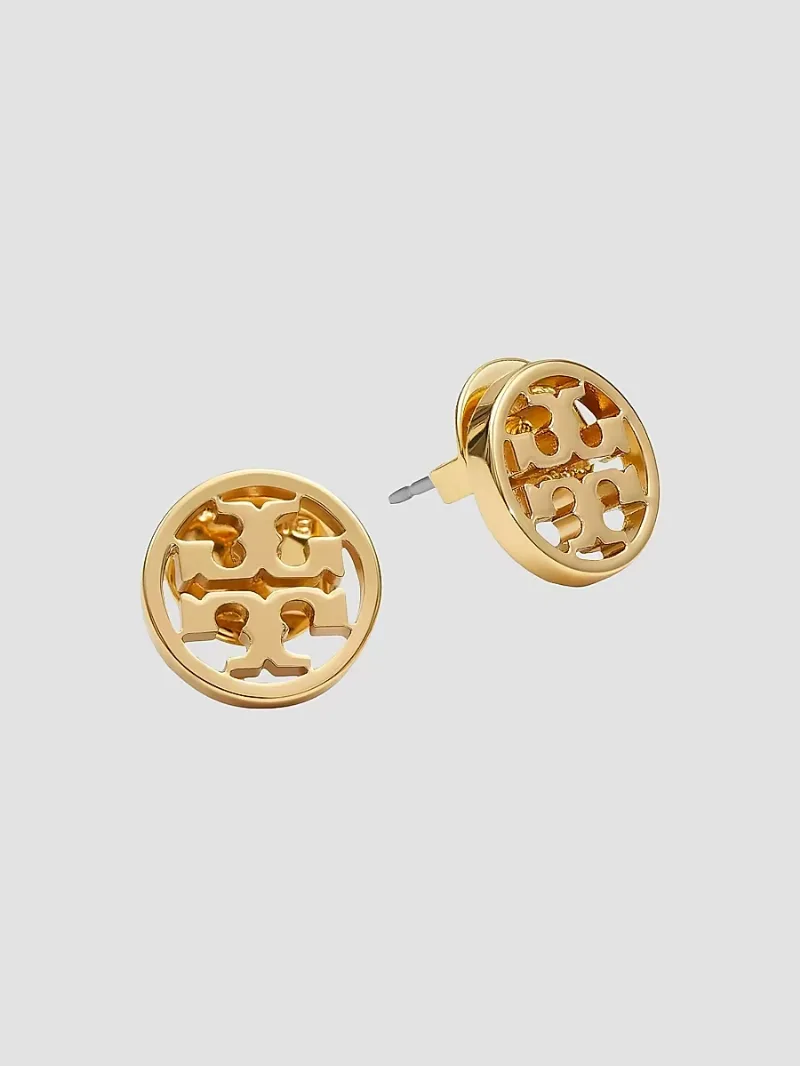Tory Burch Women's 16K Yellow-Gold-Plated Logo Circle Stud Earrings - Tory Gold