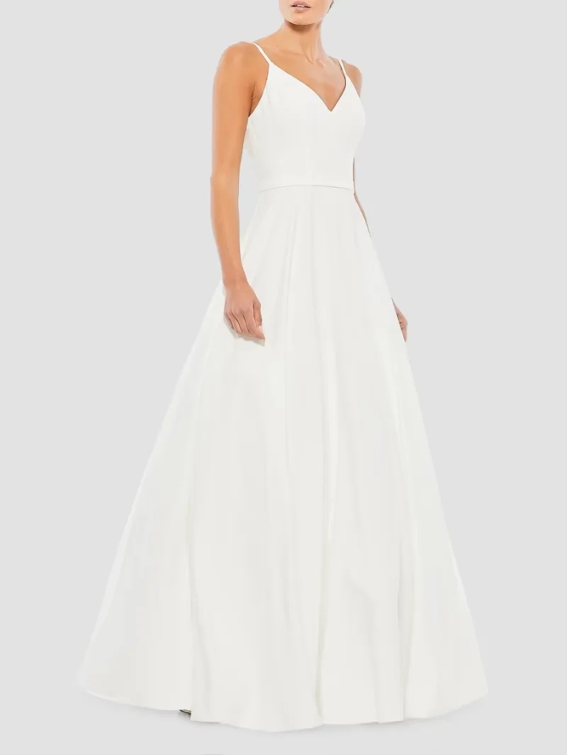 Mac Duggal Women's Classic Taffeta A-Line Gown - White - Size 16