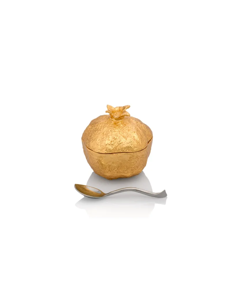 Michael Aram Pomegranate Mini Pot w/Spoon - Gold