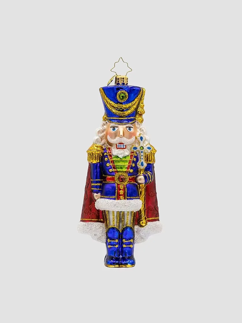 Christopher Radko Long Coat Nutcracker Glass Ornament