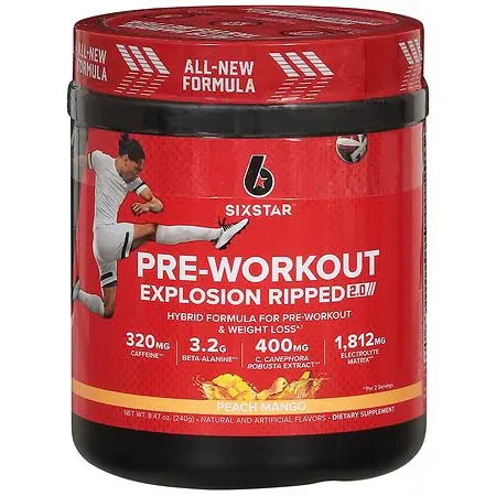 Six Star Pre-Workout Explosion Ripped 2.0 - 8.47 oz