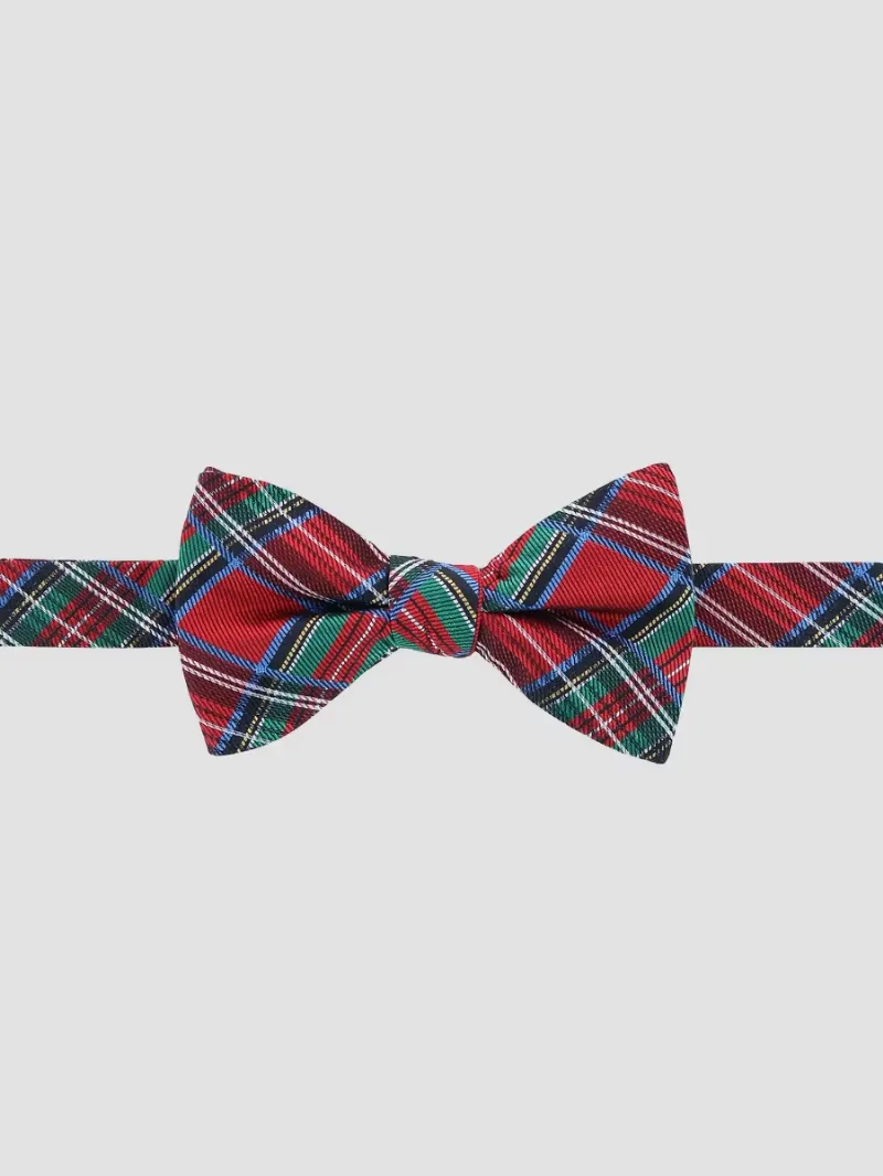 Men Holiday Nicholas Plaid Bow Tie - Red