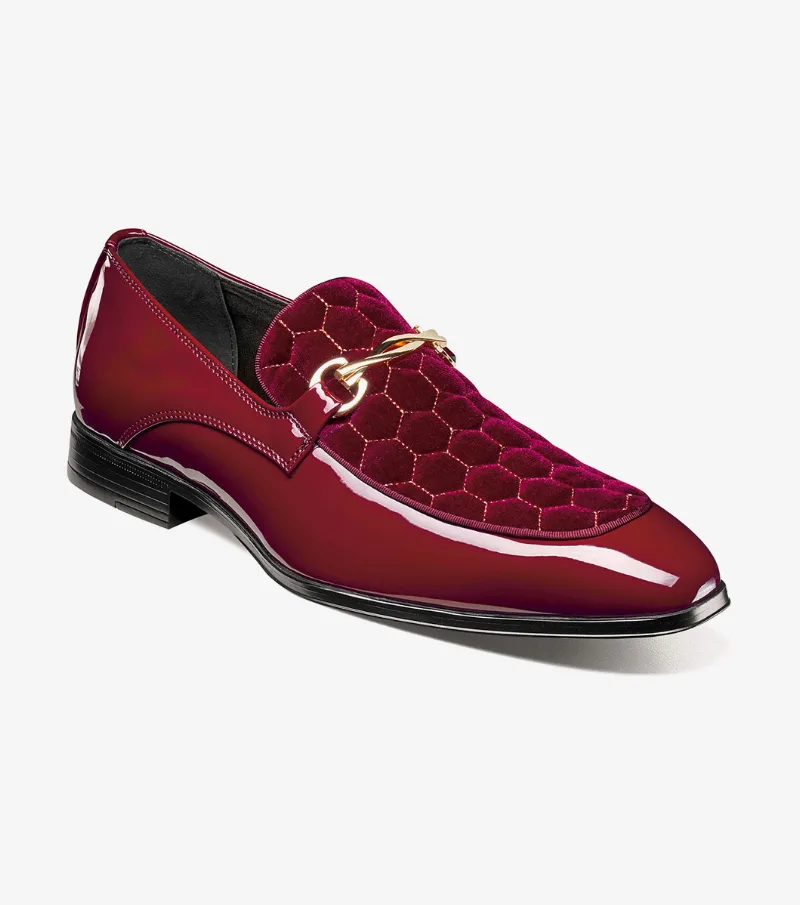 Stacy Adams Shoes Sprague Moc Toe Bit Slip On Burgundy Size 7