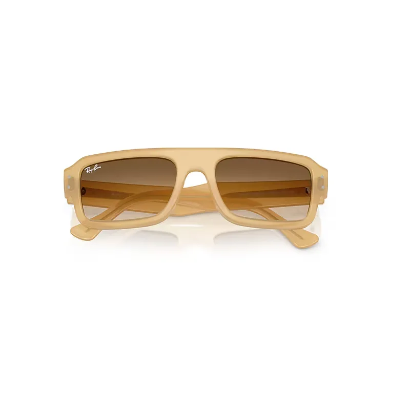 Ray-Ban Flacko Bio-based Sunglasses Transparent Beige Frame Brown Lenses 53-20