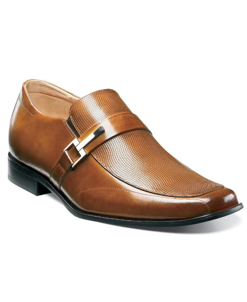 Stacy Adams Men's Beau Bit Perforated Leather Loafer - Cognac